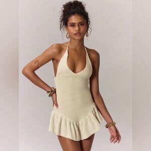 MUSERA Boho Beach Knitted Frill Hem Dress Size Medium NEW